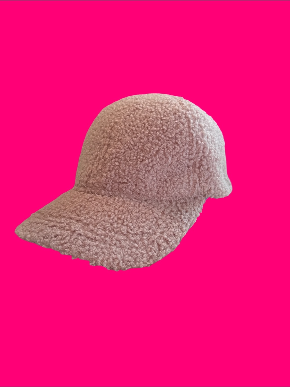 wonder nation Plush Sherpa Baseball Cap in Light Pink